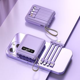 Compact And Portable With Built-in Cable Power Bank (Option: Purple-20000mA)