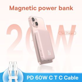 Wireless Charging Bank Mobile Phone Power (Option: Pink-10000mah)