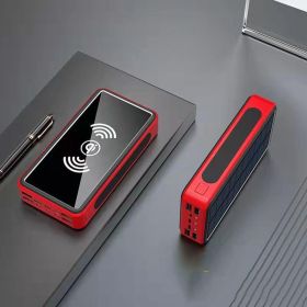 Outdoor Camping Power Supply Stall Solar Energy (Option: Wine Red-50000mAh)