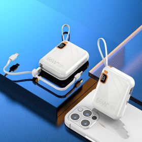 Mini Built-in Cable Bidirectional Fast Charging Mobile Power Supply (Option: White-10000mah)