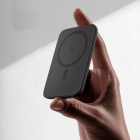 Magnetic Absorption Wireless Charging Bank Mobile Power Supply (Option: Black-5000mA)